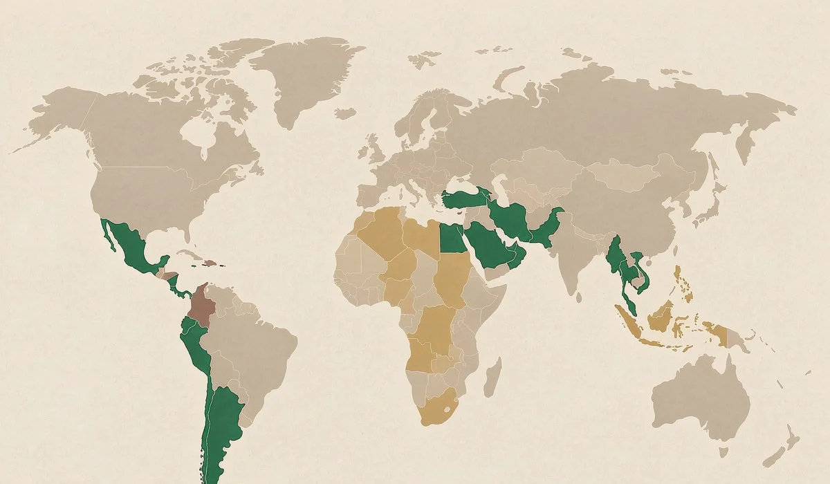 World map highlighting YCE Food export markets